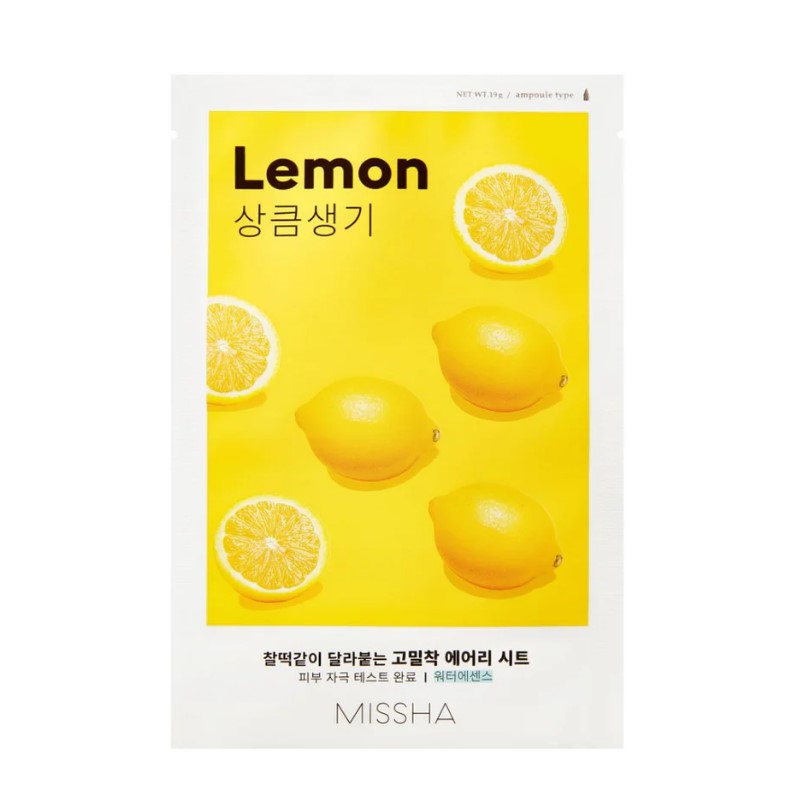 Missha Airy Fit Lemon lakštinė veido kaukė, 1 vnt.